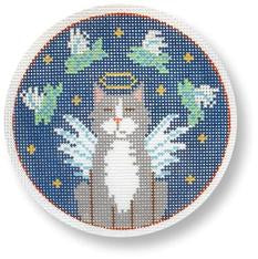 Grey Angel Cat with Fish