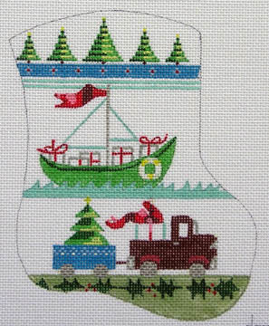 Boy's Mini Sock w/ Boat and Truck