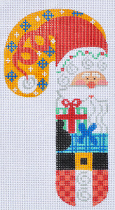 Santa w/Present Candy Cane