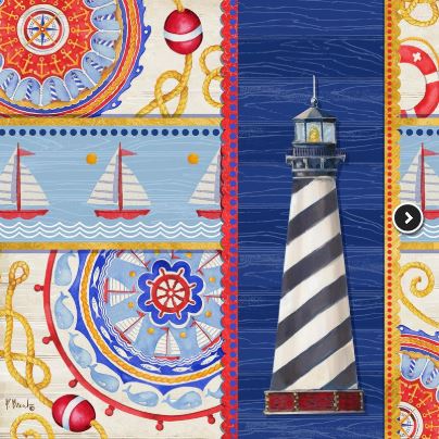 Nautical Suzani Collage IV - Lighthouse