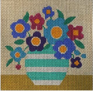 Blue Mod Flowers