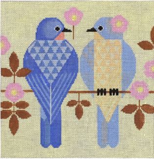 Bluebirds and Rose