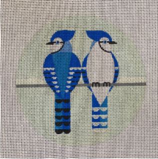 Two Blue Jays Ornament w/Stitch Guide