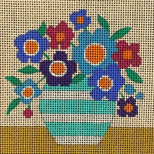 Blue Mod Flowers