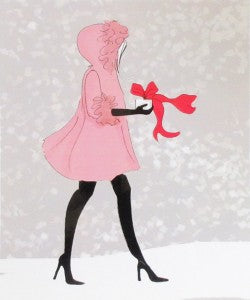 Pink Coat and Black Tights