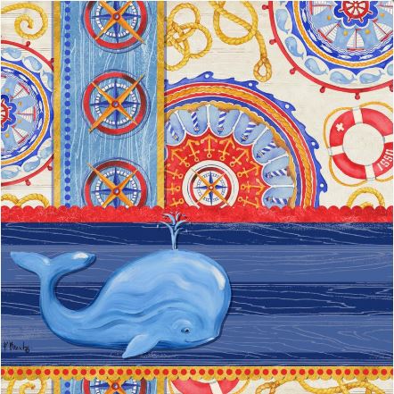 Nautical Suzani Collage II - Whale