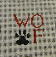 Woof w/ Paw Print - Black & Red 