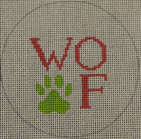 Woof w/ Paw Print - Pink & Green