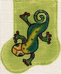 Lime Green Gecko Mini Sock