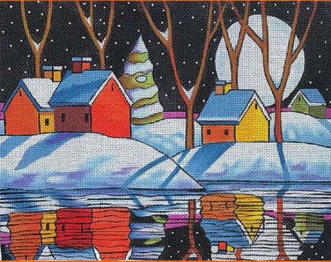 Night Snow Reflection