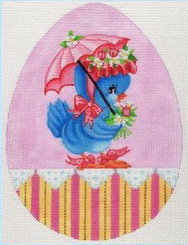 Large Egg w/Retro Bluebird 