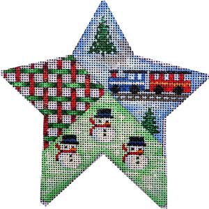 Train Snowman Star