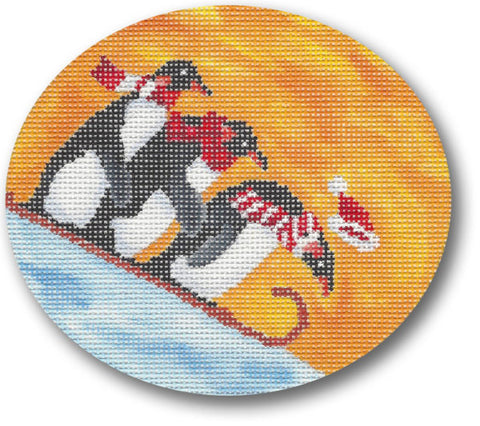 Penguins Sledding 