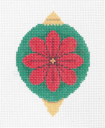 Red On Green Flower Ornament