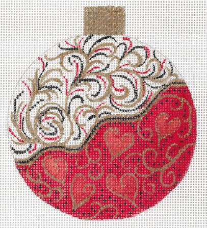 Red Tendrils Ornament