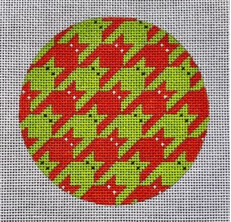 Houndstooth Kitty Red/Green Ornament