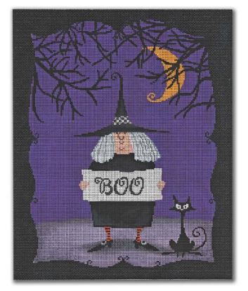 BOO - Witch w/Cat 