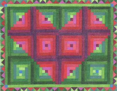 Log Cabin Heart Quilt