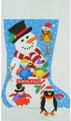 Snowman w/Birds Stocking