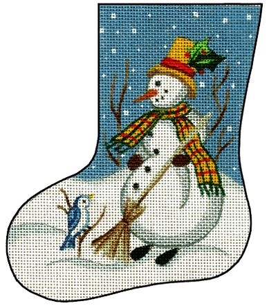 Mini Stocking - Snowman w/Broom