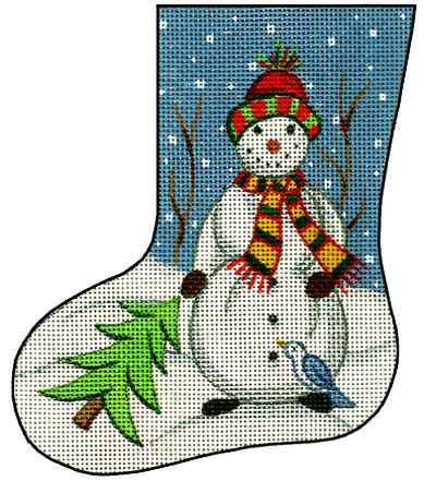 Mini Stocking - Snowman w/Tree