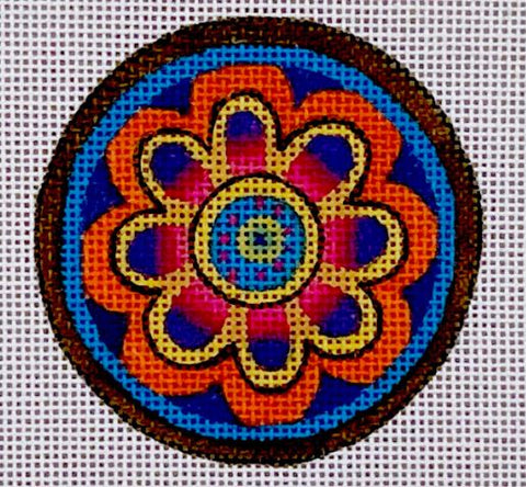 Floral Round - Pink/Orange