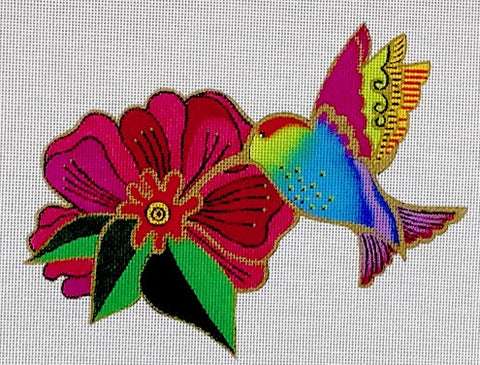 Hummingbird with Flower 