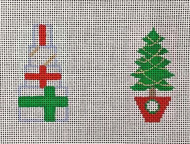 Presents/Tree Mini Ornaments in Red/Green