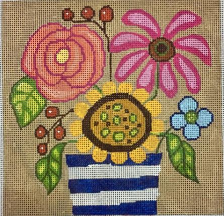 Flower Blue/White Vase