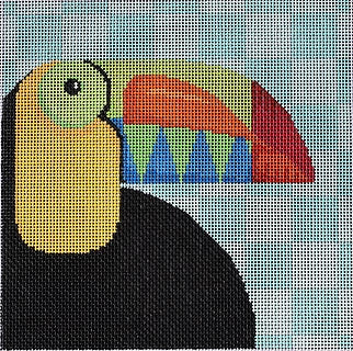 Toucan on Aqua Checks