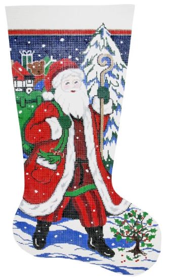 Santa On His Way Stocking