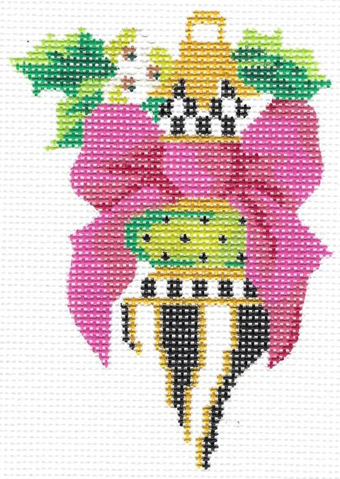 Spinning Top w/White Holly & Fuchsia