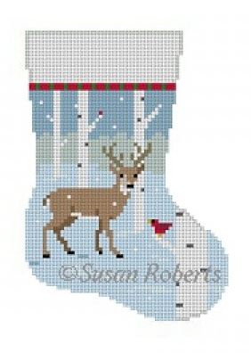 Birch Tree Deer Mini Stocking