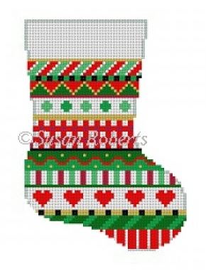 Heart Stripe Mini Stocking
