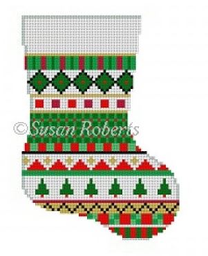 Tree Stripe Mini Stocking
