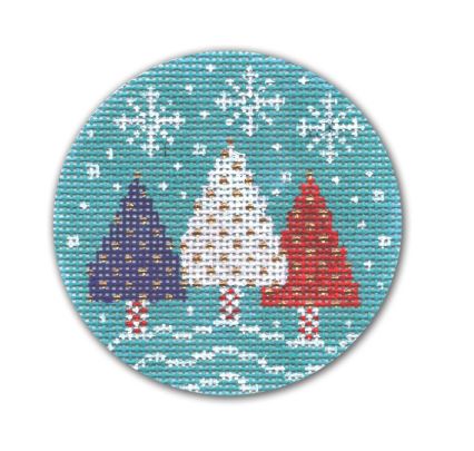 Three Trees - Turquoise Background