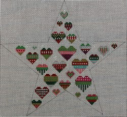 Star Ornament - Hearts