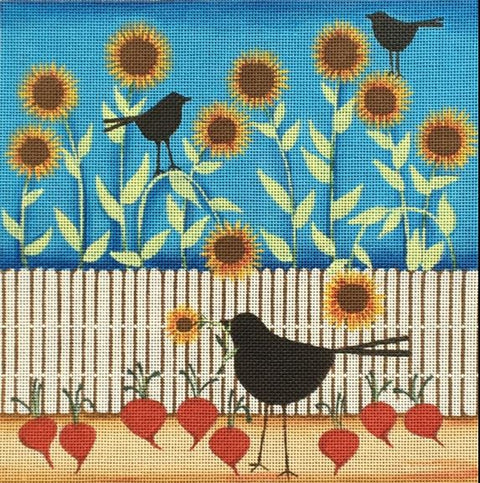 Sunflowers and Crows