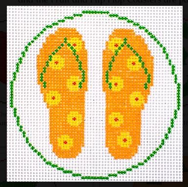 Orange Flip Flop Coaster/Ornament
