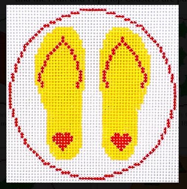 Yellow Flip Flop Coaster/Ornament