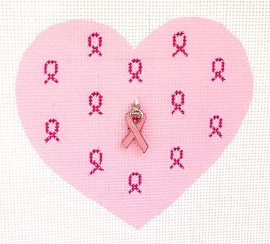 Pink Ribbon Heart - Pink