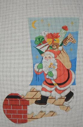 Santa on Roof Stocking