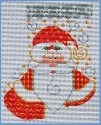Santa with Holly Mini Stocking