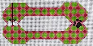Dog Bone - Paw & Bone - Green and Fuchsia