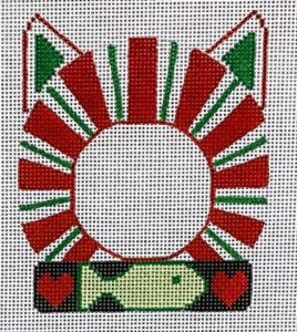 Cat Frame - Christmas Stripes