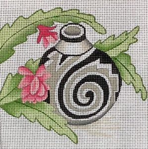 Gray Pot w/Succulent