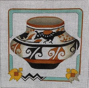 Quail Pot w/Southwest Border