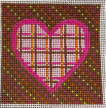 Pink Plaid Heart Ornament