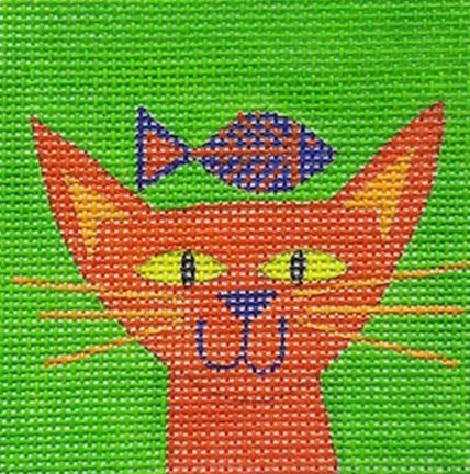 Orange Cat w/Fish