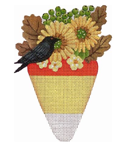 Candy Corn w/Black Bird